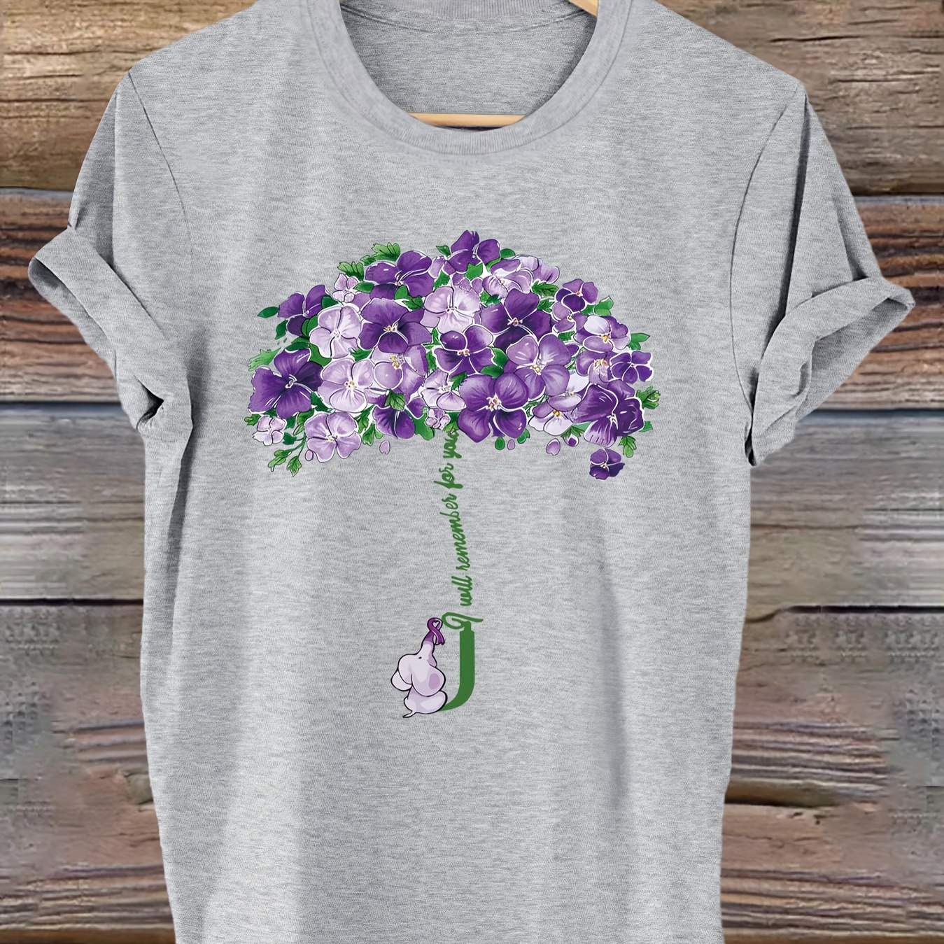

Floral Print T-shirt, Short Sleeve Crew Neck Casual Top For Summer & Spring, Women's Clothing