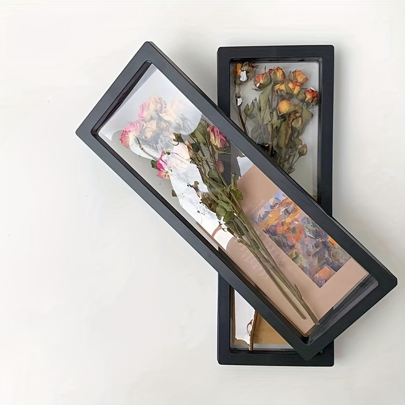 Wooden Dried Flower Photo Frame Dried Flower Display Stand Decorative  Floating Photo Frame,Double Sided Plexiglass Shadow Box Picture Frame,for
