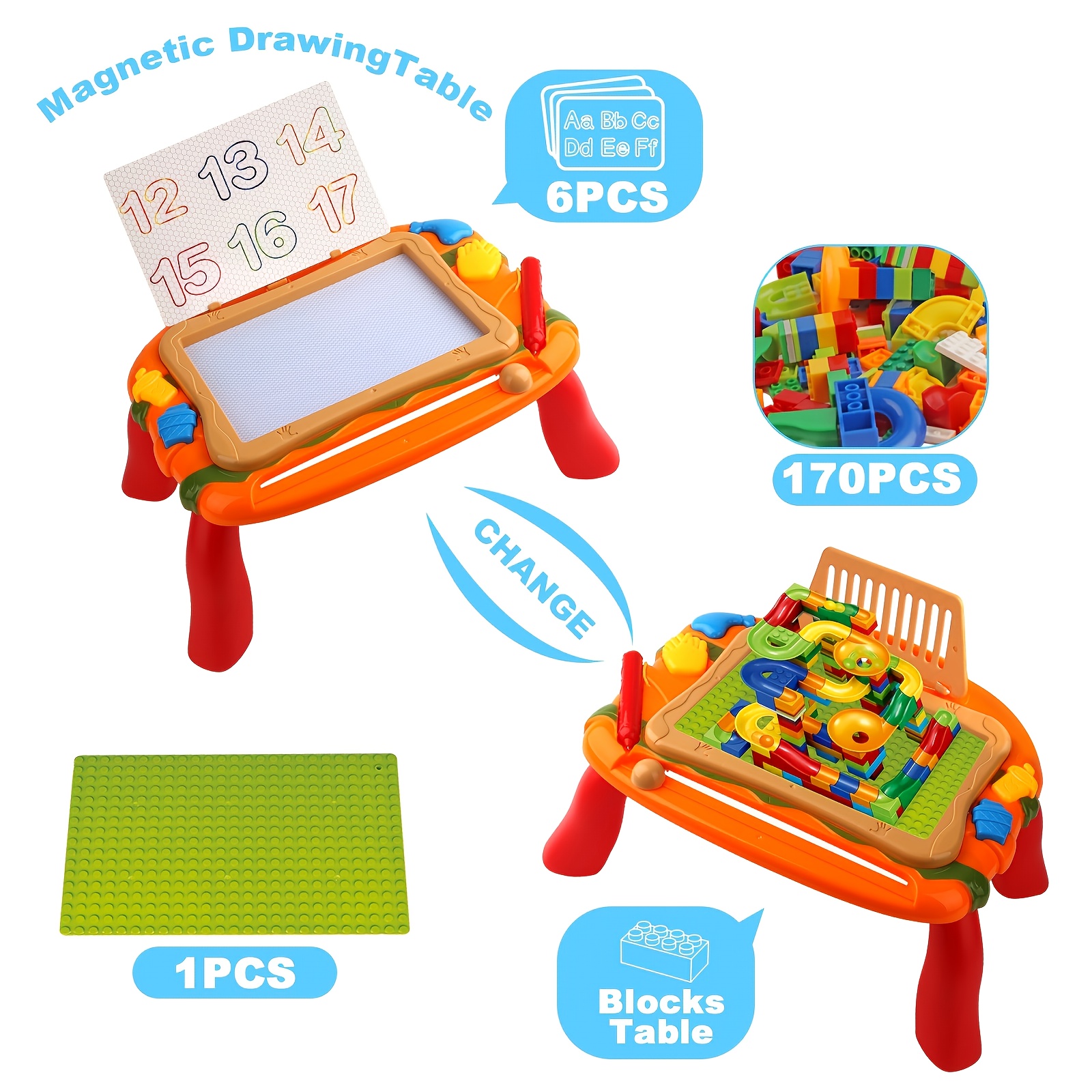 Magnetic Drawing Board Doodle Sketch Pad for 1-3 Year Old Toddler Girls/Boys  Birthday Toy Orange 