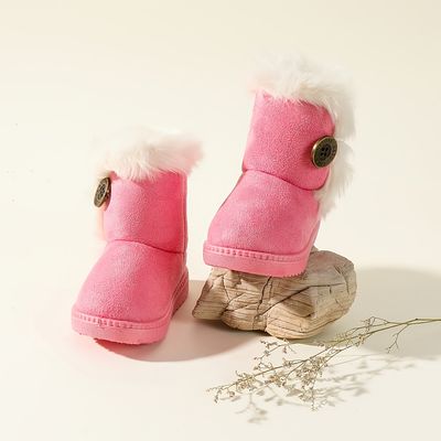 Toddler Girl Plus Velvet Warm Solid Color Snow Boots Autumn Winter
