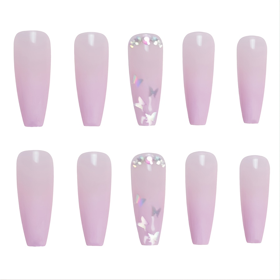 nail stones design  Purple acrylic nails, Acrylic nails coffin pink, Pink  acrylic nails