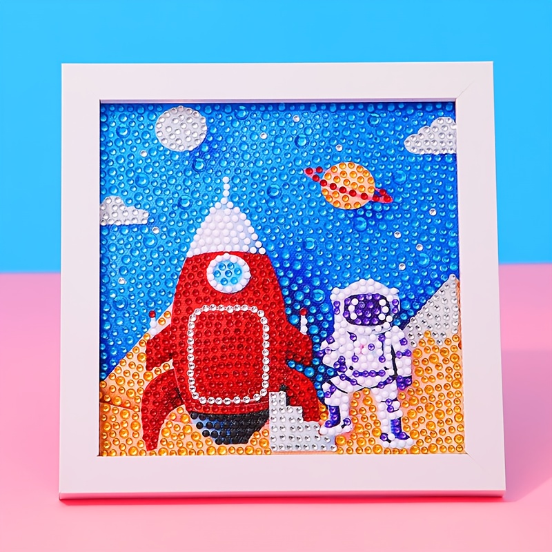 Pintura Diamantes Niños Cohete Astronauta Espacial Lleno - Temu