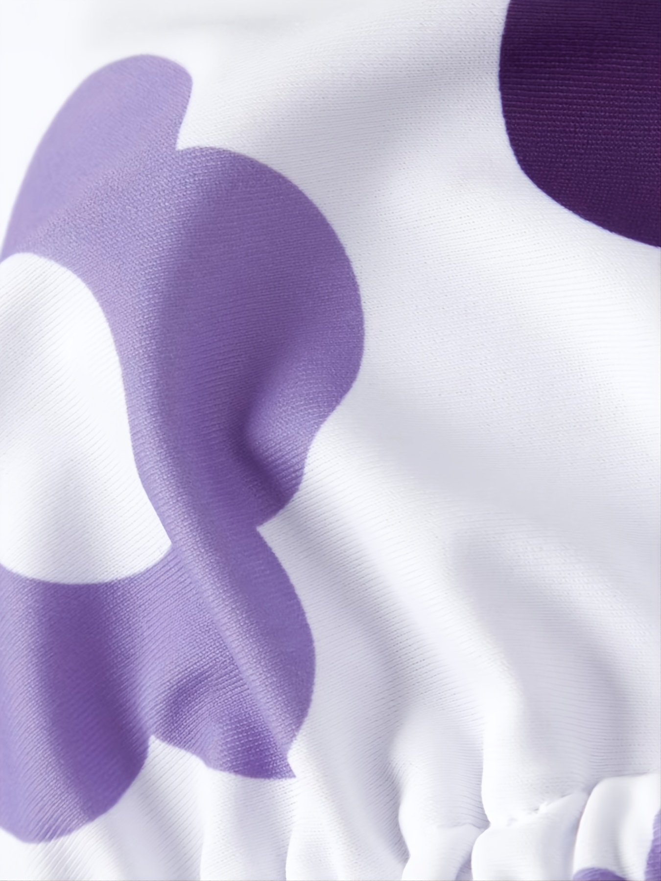 Random Purple Flower Print Triangle Halter Neck Tie Back Bra - Temu