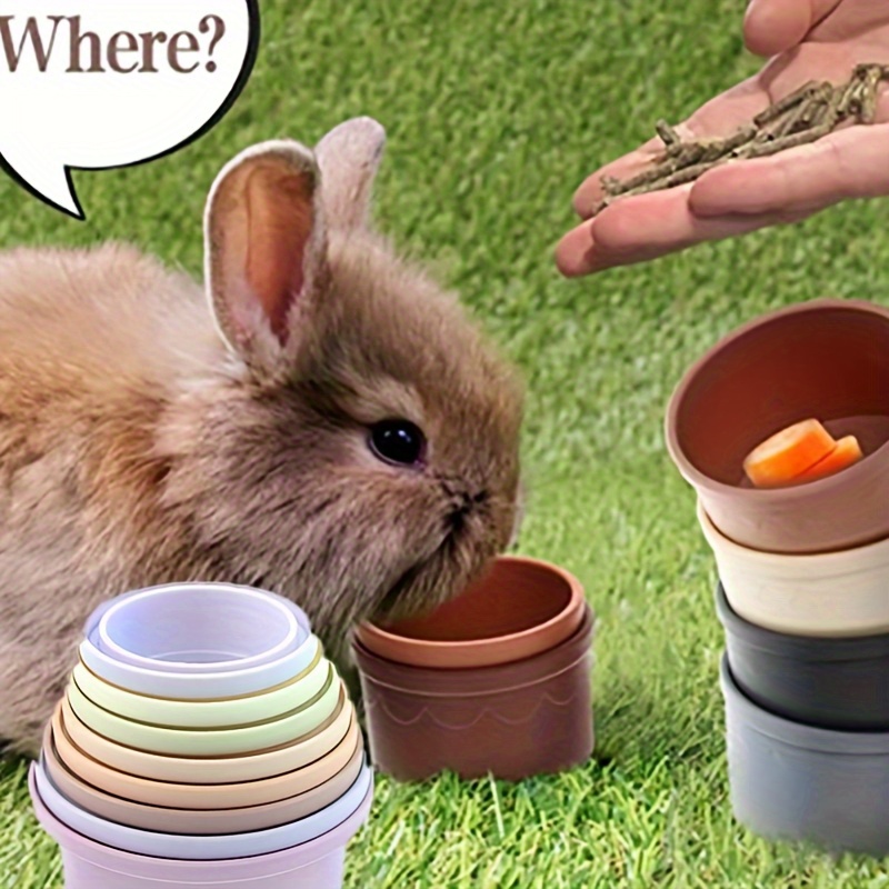 

8pcs Stacking Cups For Rabbits, Colorful Bunny Toys, Nesting Pet Toys Of Different Sizes For Small Animals