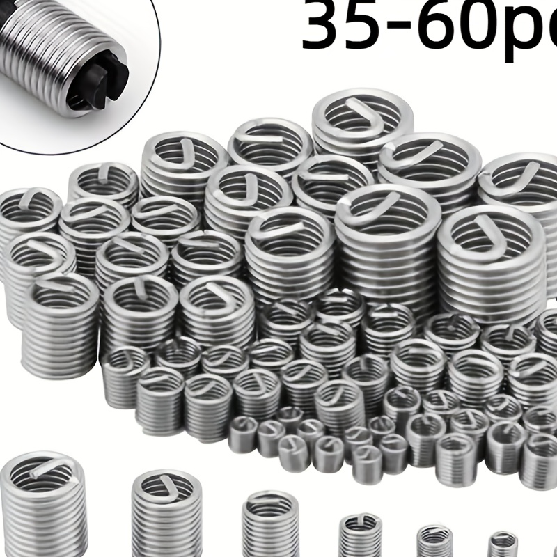

35/60pcs Super Strong Stainless Steel Thread Repair Kit - M3 M4 M5 M6 M8 M10 M12