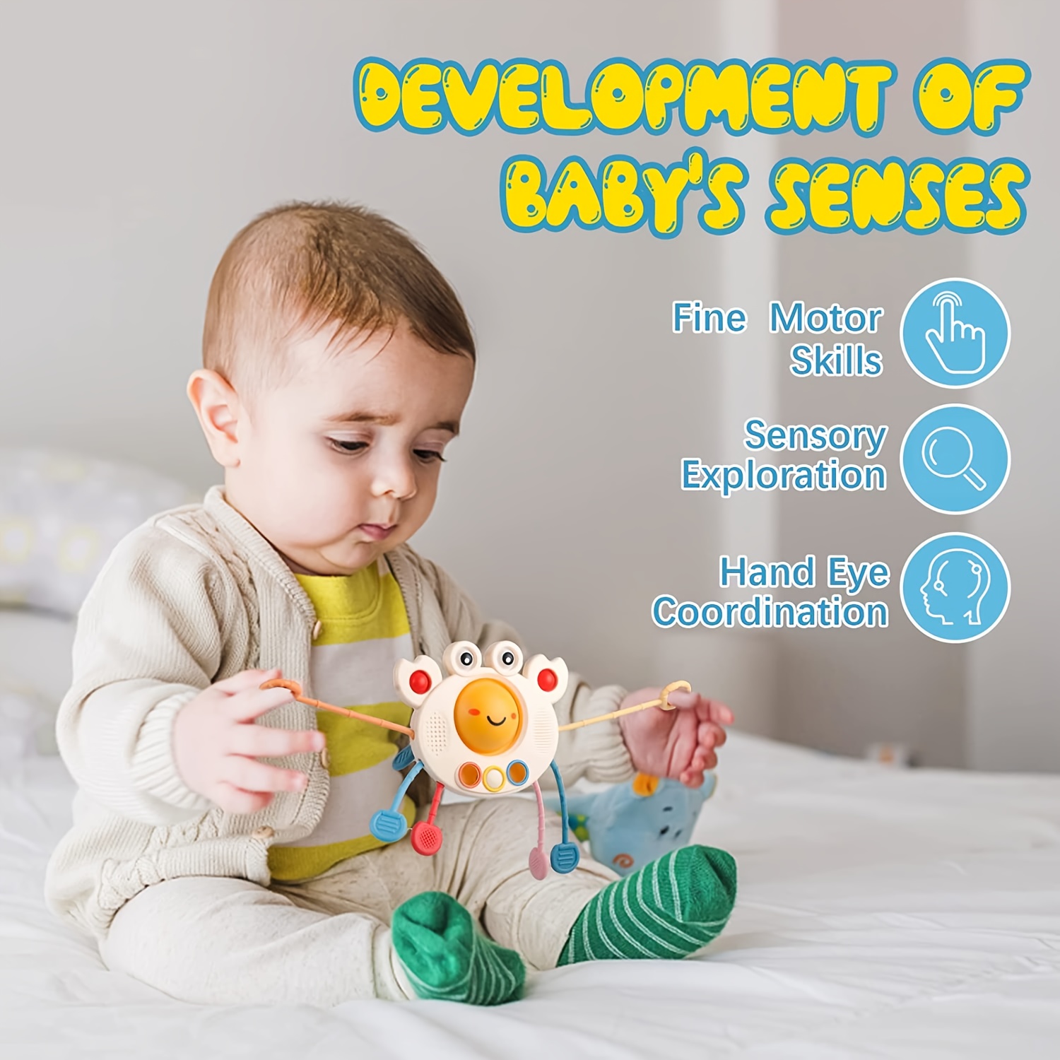 Baby Montessori Toys Pull String Sensory Toys Baby 6 12 Months