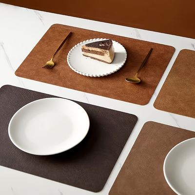 1pc Double-sided Faux Leather Placemats, Dessert Mats, Tea Mats, Bowl Mats And Coasters For Home, Dining Room, Modern Light Luxury Style, 17.7"×11.8"