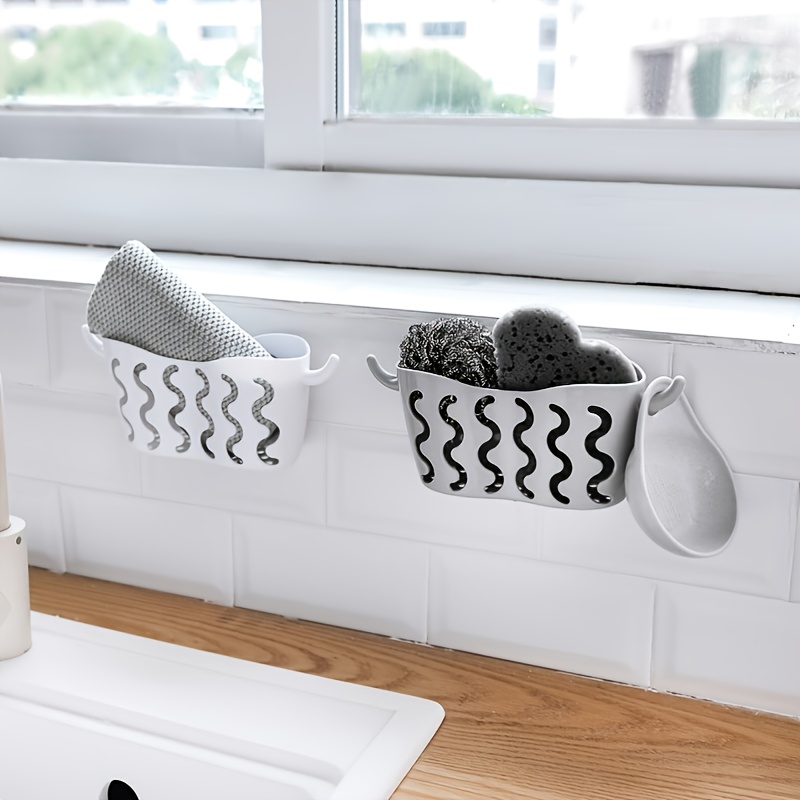 Kitchen Sink Sponge Holder Bathroom Hanging Strainer Organizer