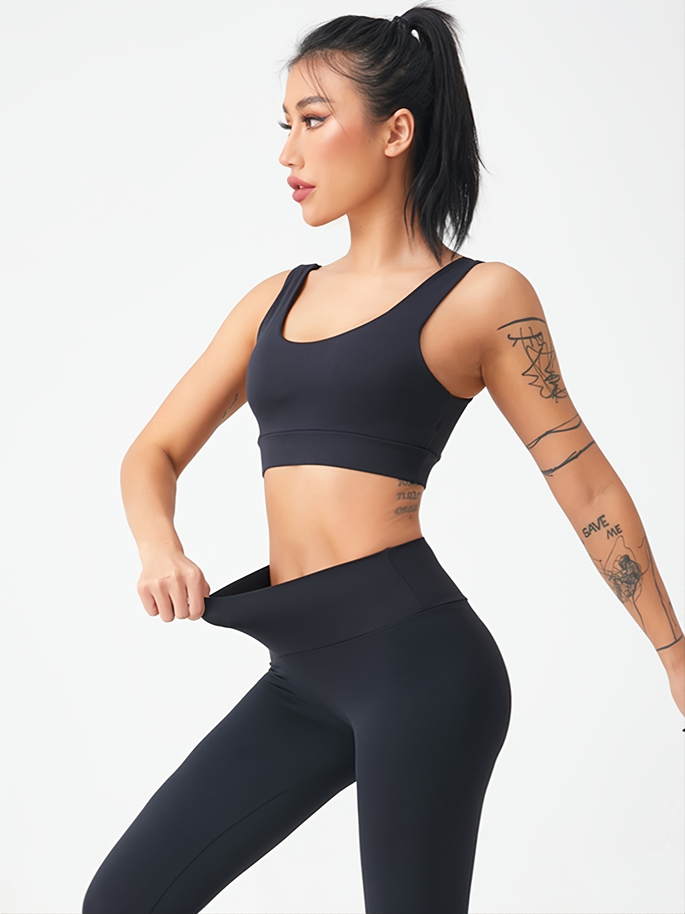 NEW Women Seamless Yoga set small Top Bra scrunch bum Leggings Workout Gym  Set