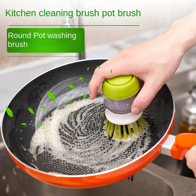 Dish brush with dish soap dispenser PALM SCRUB, green, Joseph Joseph 