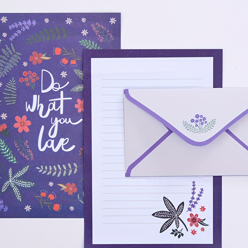 

Elegant 54pcs Floral Stationery Set With Self-sealing Envelopes - 36 Lined Sheets In 6 For Invitations, Greetings & Holiday Wishes, Fresh Flower Style