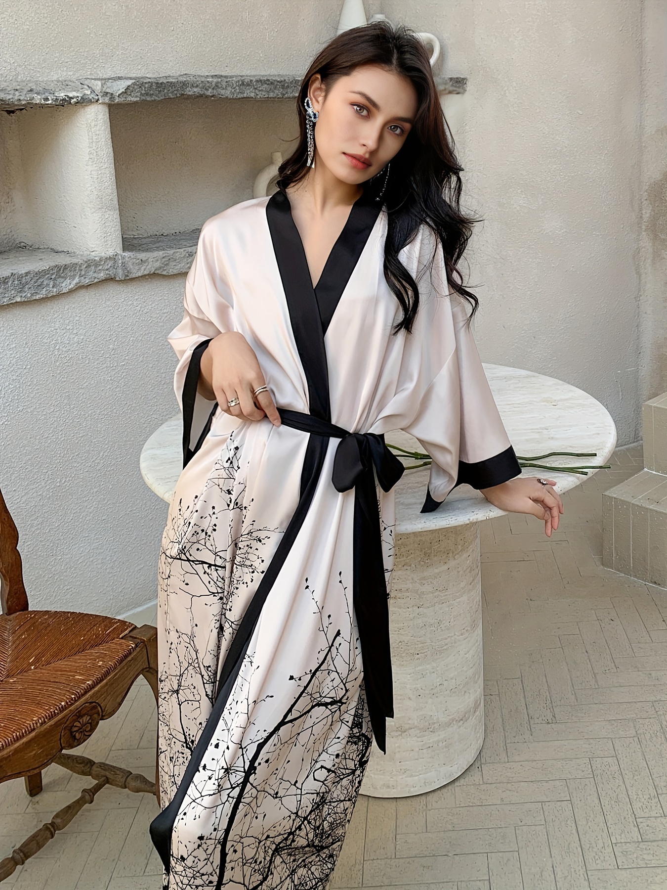 Floral store night robe