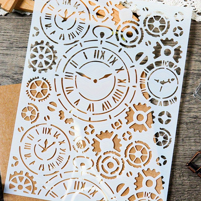 

Chronograph Reusable Plastic Stencils For Diy Scrapbooking, Card Making & Journal Decor