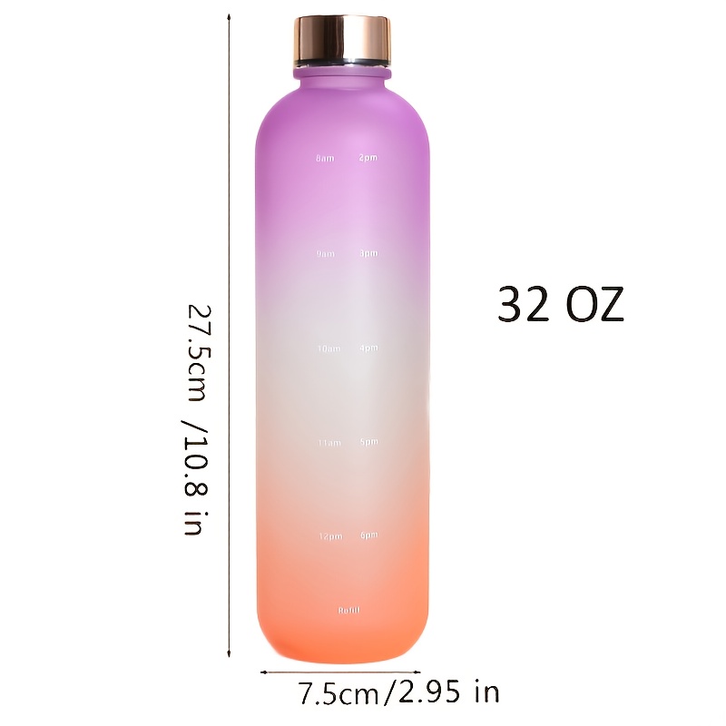 1000ml Water Bottle Time Marker Leakproof Bpa Frosted Gradient Cup