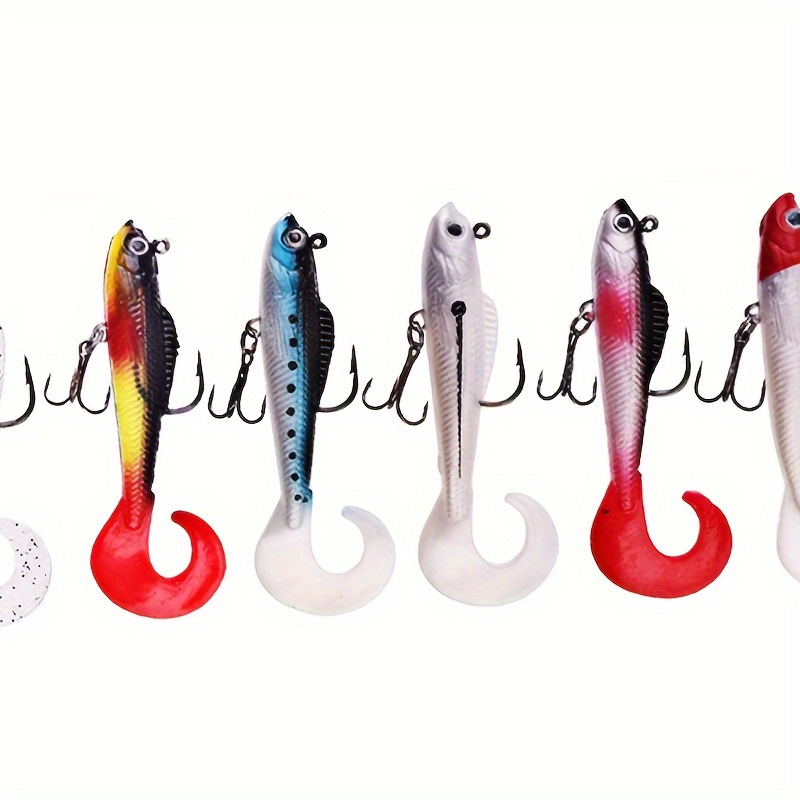 

3-pack Silicone Swimbait Fishing Lures With Jig Heads - Realistic Tail For Bass, Freshwater & Saltwater Fish