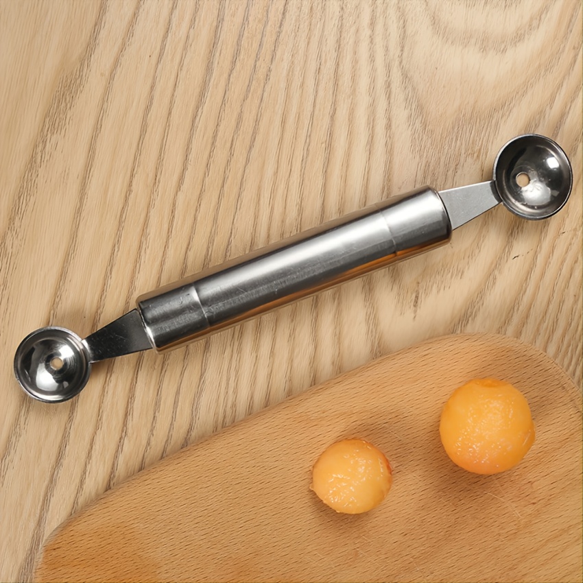 Double-Sided Fruit Melon Baller Spoon, 2 in 1 Stainless Scoop for