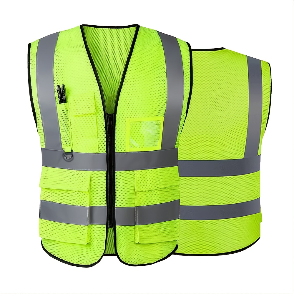 Reflective Safety Vest Women Men High Visibility Security - Temu