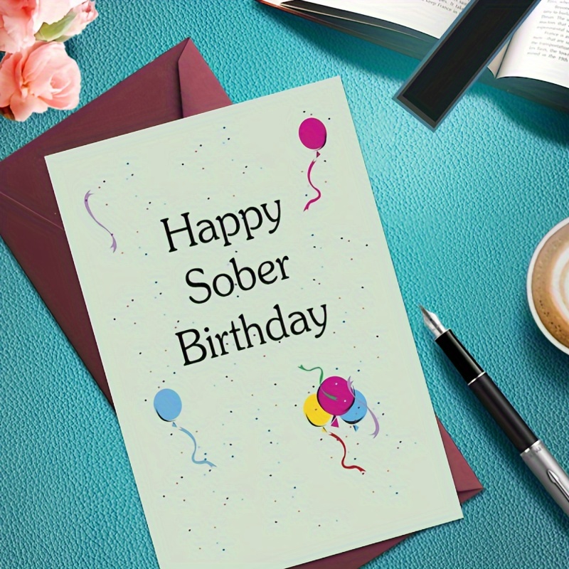 

1 Birthday Card With Happy Sober Birthday Written On It Suitable For Giving To Friends Eid Al-adha Mubarak