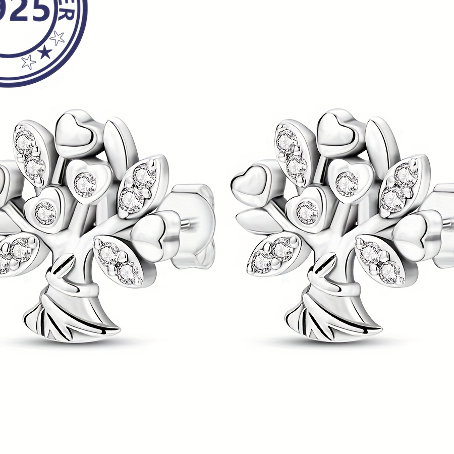 

S925 Sterling Tree Earrings For Women, 3.53g, Hypoallergenic, Luxury Simple Style Jewels, Elegant Fashion Accessory