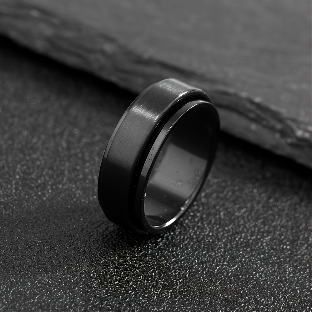 Spinner Ring Mens Rotating Stainless Steel Ring