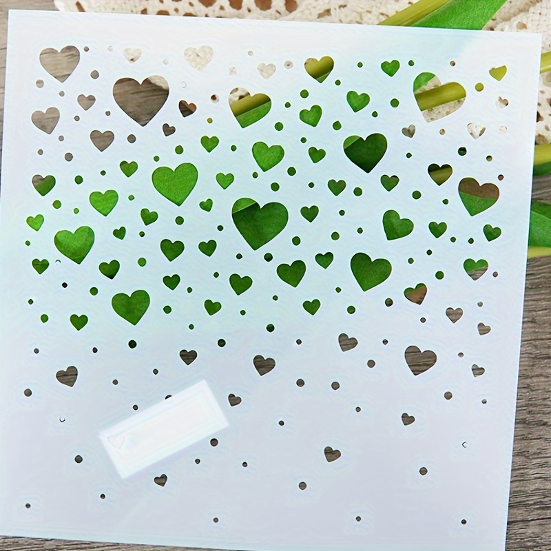 

Reusable Falling Hearts Stencil For Painting On Various Surfaces - Perfect For Diy Scrapbooking, Card Making, And Paper Crafts