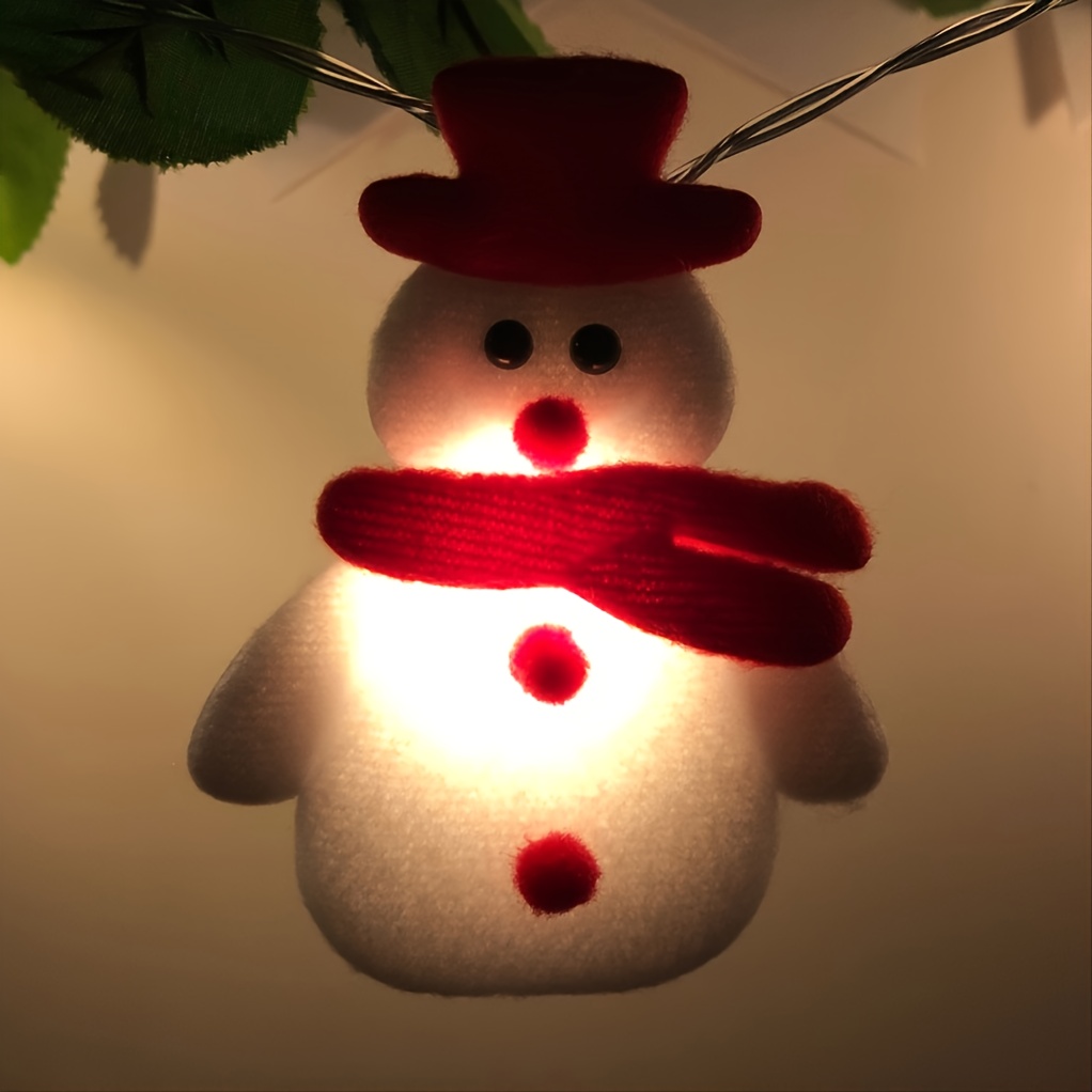 1 set of led christmas snowman string lights christmas ornaments decorations for christmas tree festive party 5 4ft 1 65m 10 lights details 5