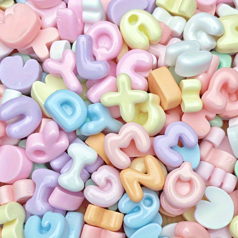 

50pcs Mini Alphabet Charms - Multicolor Resin Letters A-z For Diy Phone Cases, Jewelry Making & Crafts