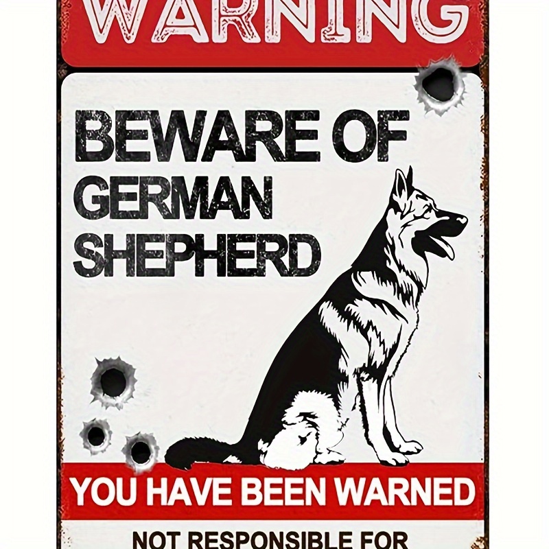 

1pc Beware Of German Shepherd Signs Vintage Warning Signs About Dog Activity Areas For Outdoor Fences Yards Forest Scenic Area Wall Decoration 7.9x11.9inch Aluminum