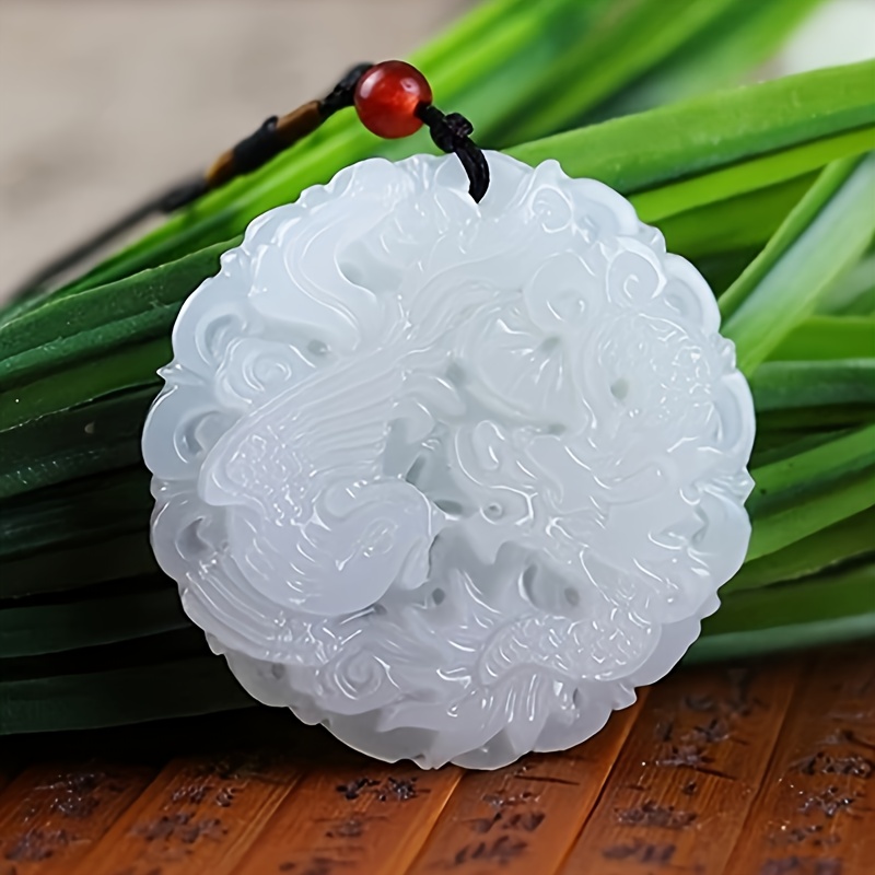 Jade Longfeng Afghan Pendant, Natural Gemstone