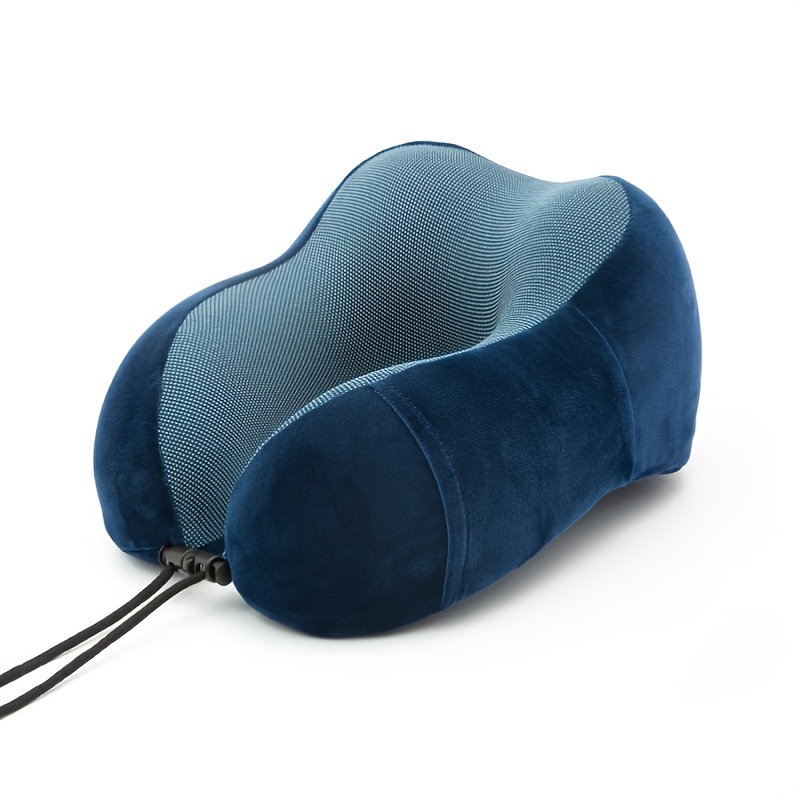  Almohada de cuello de viaje, la mejor almohada de avión de  espuma viscoelástica para soporte de cabeza, almohada suave ajustable para  uso en avión, coche y hogar (azul oscuro) : Hogar