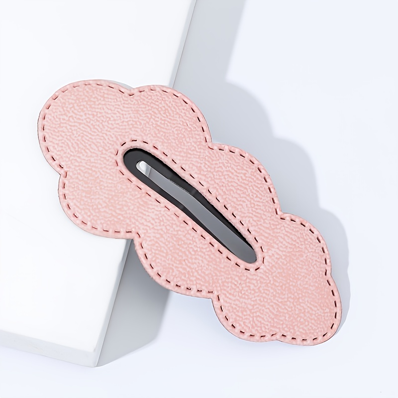 PU Leather Cloud Hair Clip Women's Solid Cartoon Hair Clip