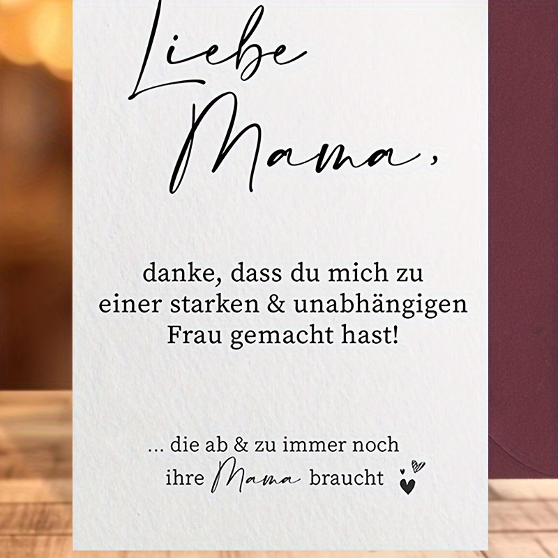 

Elegant German-inspired Greeting Card For Mom, Grandma & Sister - Perfect For Mother's Day & Everyday Use