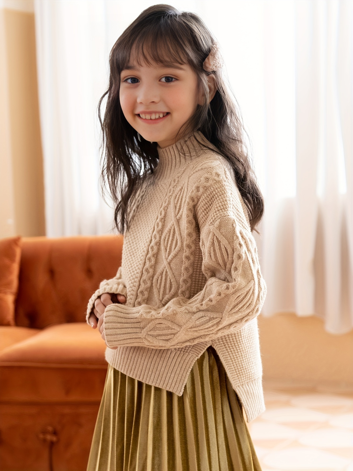 Girls cable knit top jumper