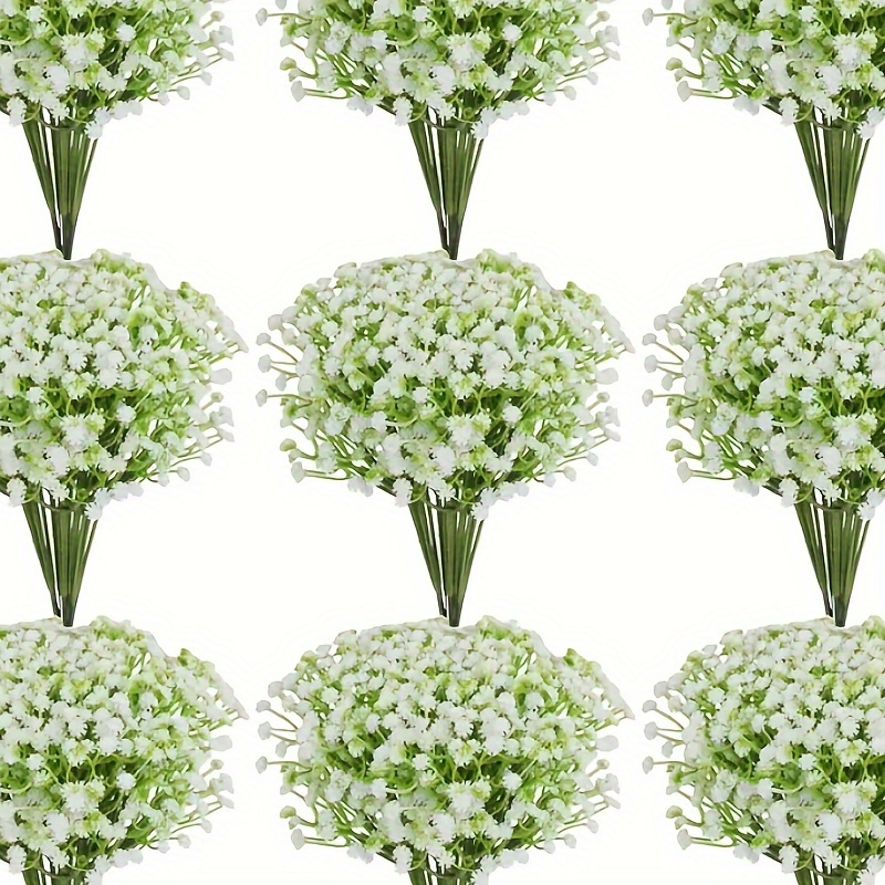 

30pcs High-quality Artificial 's Breath Flowers With Stems - Ideal For Home, Office, Garden, Wedding, Birthday, And Holiday Decorations