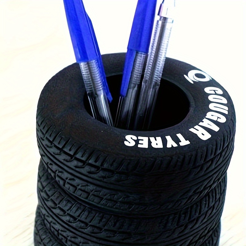 

Unique Car Tire-shaped Pen Holder - Ideal For Desk Organization, Students & Gifts, Car Desk