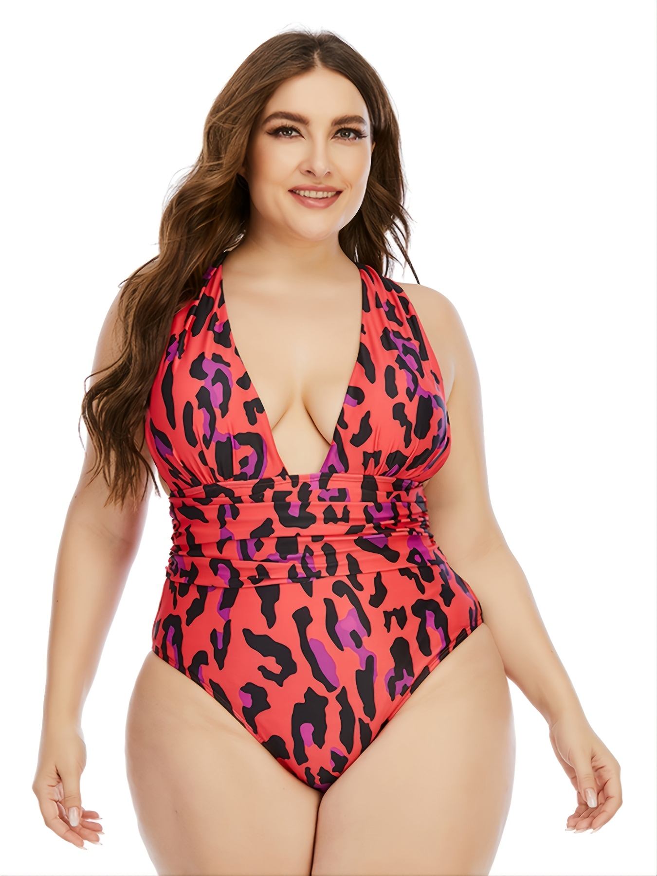 leopard bathing suit plus size