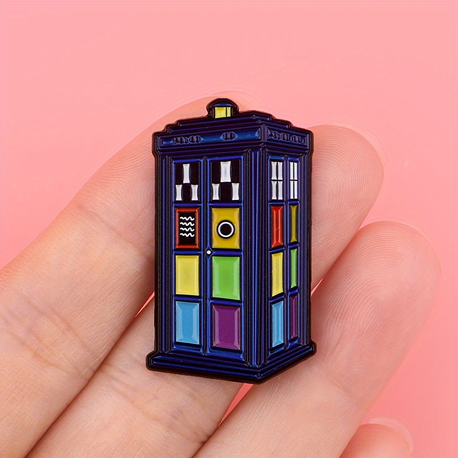 

Dmlsky Zinc Alloy Enamel Pin - Inspired Police Box Brooch Lapel Badge - Sci- Series Collectible Accessory For Fans - 1pc