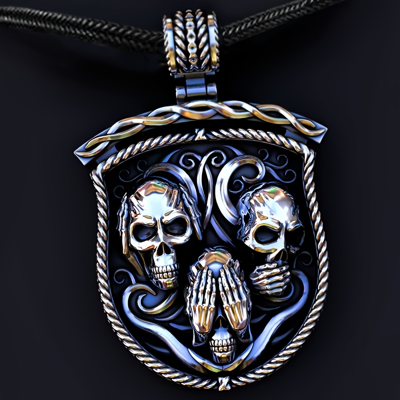 men's alloy skull pendant necklace halloween christmas - Temu men's alloy skull pendant necklace halloween christmas - Temu