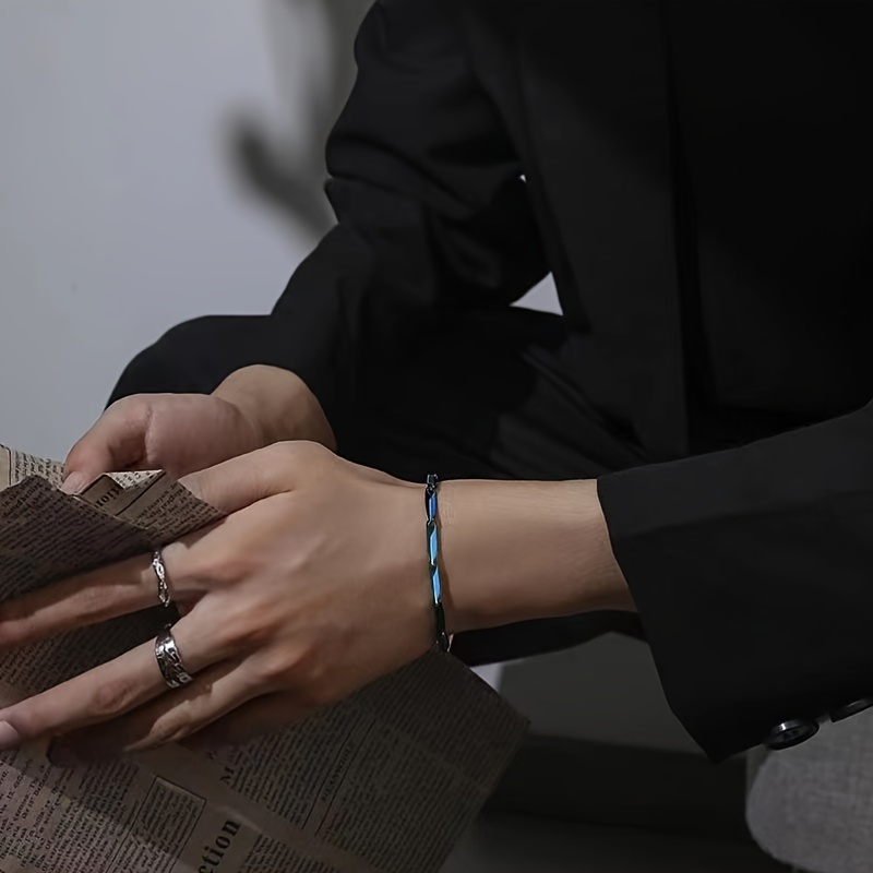 Men's Titanium Steel Rainbow Bracelet, Unisex