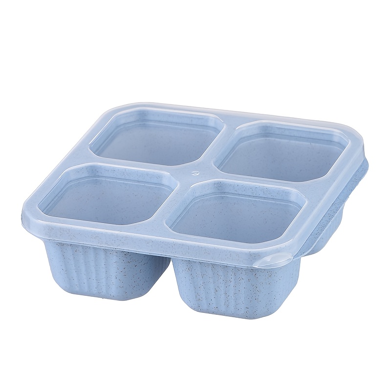 Wheat Straw Snack Container, Lunch Container, Reusable Pre Meal Snack  Containers, Square Divided Bento Box, Leakproof Food Container, Snack Boxes  For Preschool, Work, And Travel - Temu