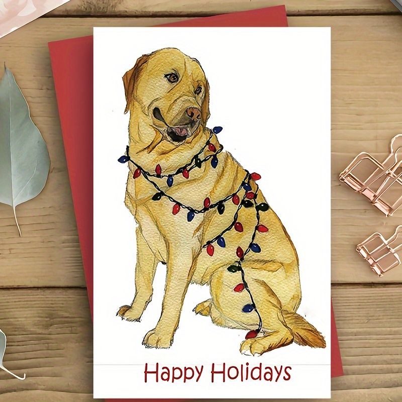 

Yellow Labrador Christmas Card - Family & Friends, Ideal Holiday Greeting