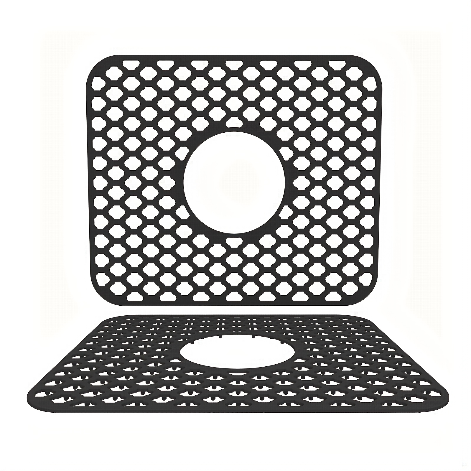 Kitchen Silicone Sink Protector Mat 28''×14'' Farmhouse Sink Protectors for  Stainless Steel Kitchen Grey Sink Grid with Rear Drain