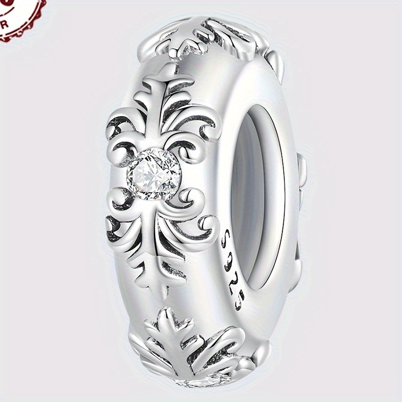 

1pc Genuine 925 Sterling Silver Elegant Style Patterned Silicone Isolation Zircon Pendant Charms Fit Original Bracelet Necklace For Women Diy Jewelry Gift