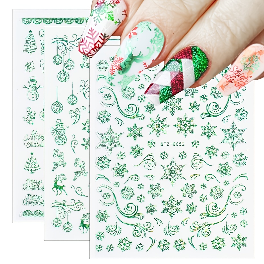 MERRY GRINCHMAS Christmas Nail Decal Art Water Slider Sticker Transfer Xmas