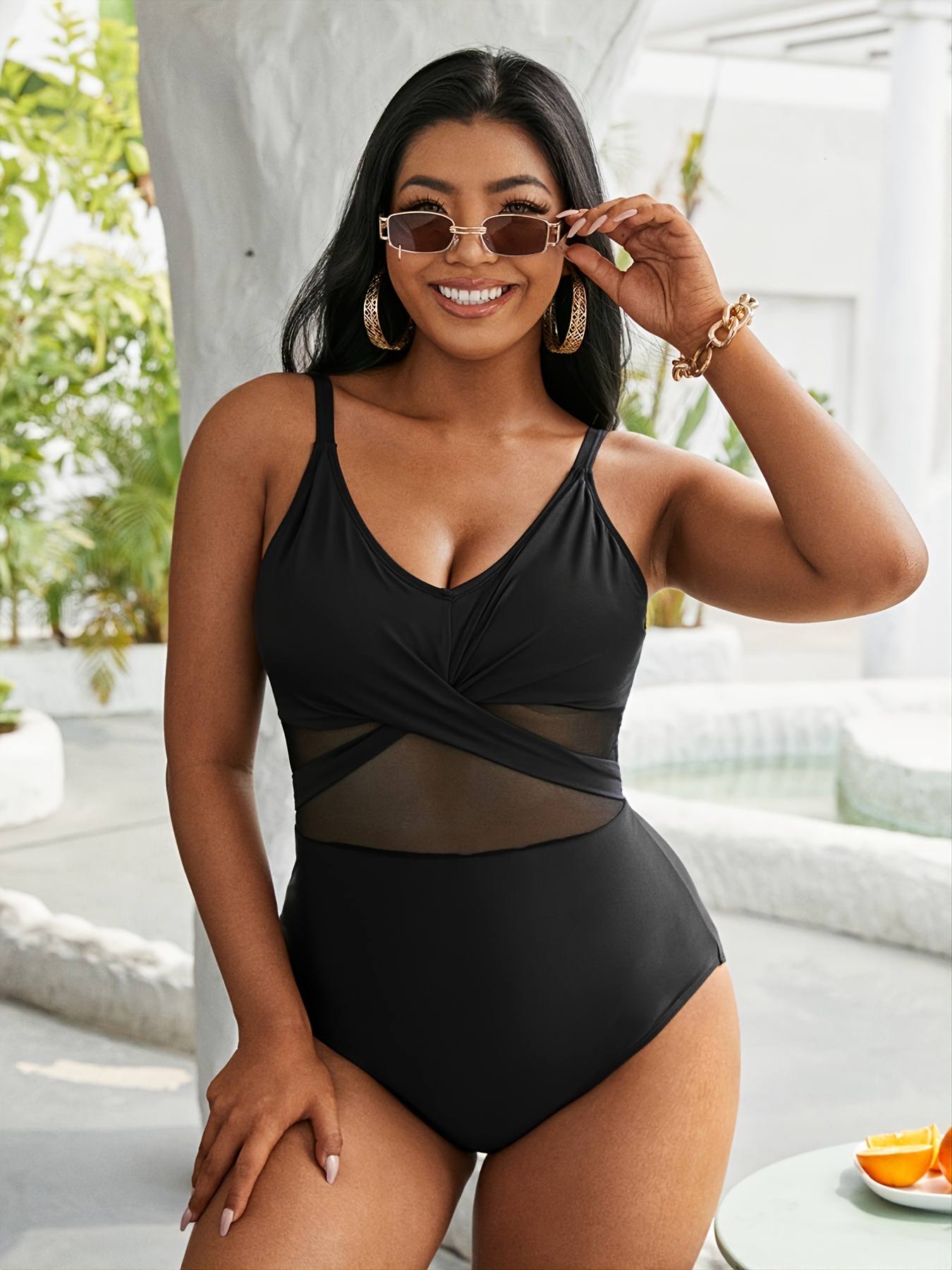 one piece criss cross swimsuit