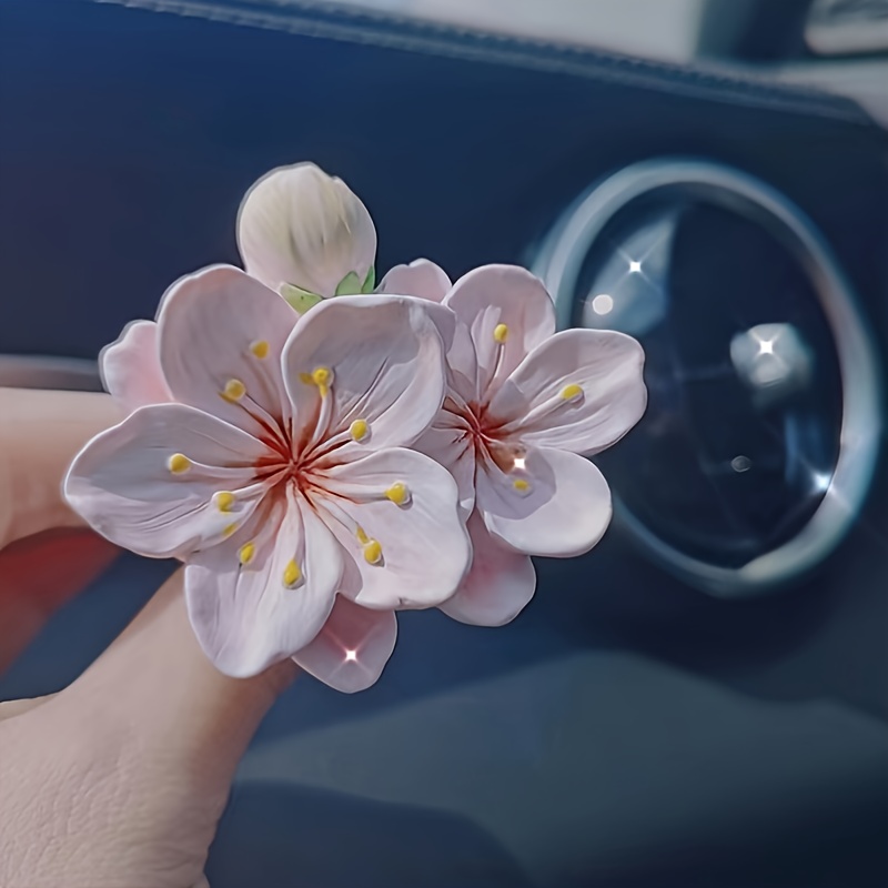 Small Peach Flower Car Air Outlet Perfume Decoration Car - Temu