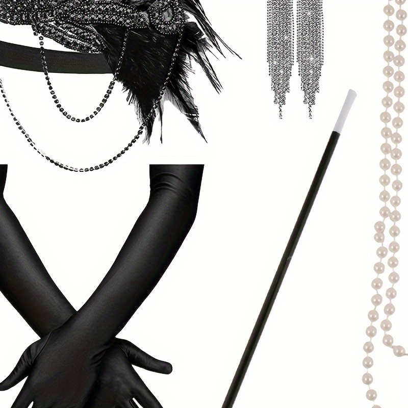 

1 Set, Pesenar 1920s Great Accessories For Women Flapper Headpiece Headband Gloves Costume Accessories Set