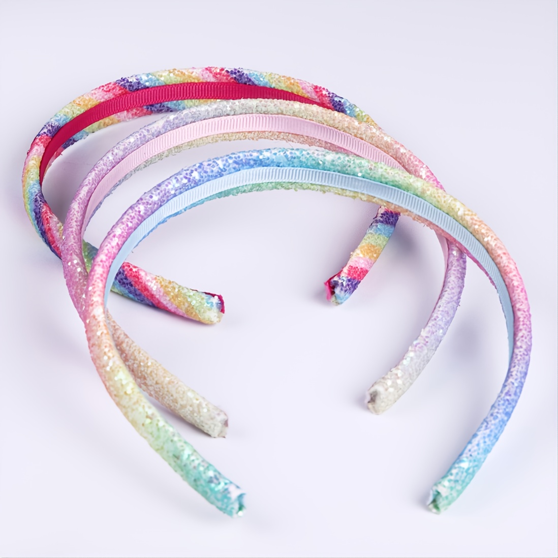YONOY 15 Colors Sparkle Plastic Headbands For Girls Glitter Thin Head Bands  No Slip Fashion Girls