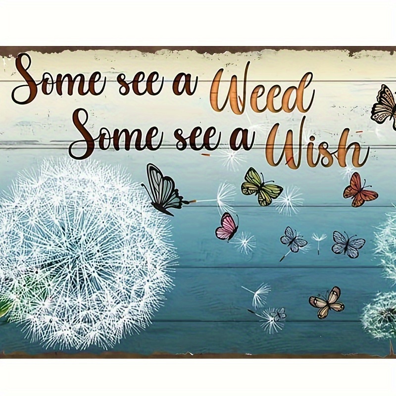 

1pc Vintage Butterfly Dandelion Signs For Restroom Bar Pub Club Cafe Home Restaurant Wall Decoration 7.9x11.9inch Aluminum
