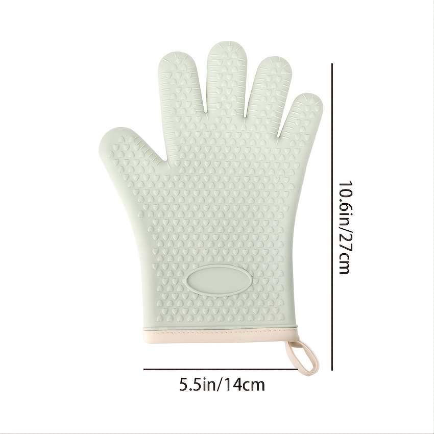 Silicone Oven Mitts Heavy Duty Cooking Gloves, Kitchen Heat Resistance Oven Gloves, Waterproof Oven Mitts with Non-Slip Textured Grip, 1 Pair, Women's